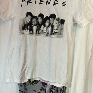White Friends Graphic Pajama set
